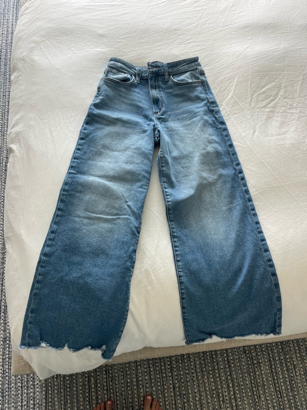 Joe's Jeans High-Rise Wide Leg Faded Blue Denim
